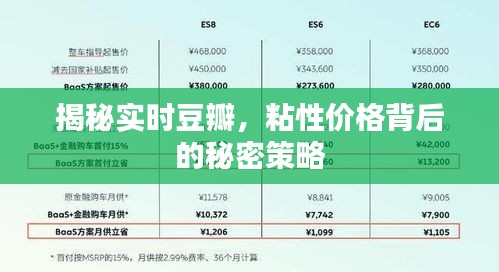 揭秘实时豆瓣,粘性价格背后的秘密策略