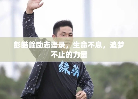 彭皓峰励志语录，生命不息，追梦不止的力量