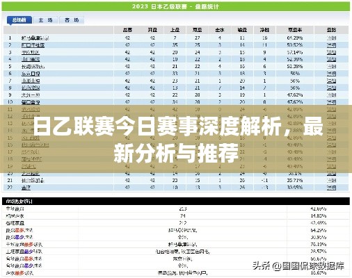 日乙联赛今日赛事深度解析，最新分析与推荐